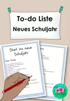 Vorschau - Anderer Materialtyp - To-do Liste - Neues Schuljahr- Checkliste veränderbar - Deckblatt