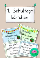 Vorschau - Bildkarten - Erster Schultag Kärtchen- neutral - Deckblatt