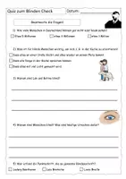 Vorschau - Arbeitsblätter - Quiz zum Blinden Check (mit Lösung) - Deckblatt