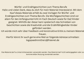 Vorschau - Arbeitsblätter - Würfel- und Erzählgeschichten Berufe - Seite 1
