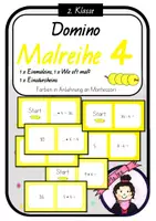 Vorschau - Stationenlernen - Domino Malreihe von 4 | Einmaleins - Deckblatt