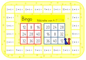 Vorschau - Stationenlernen - Brettspiel Bingo Malreihe von 4 | Einmaleins - Seite 1