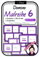 Vorschau - Stationenlernen - Domino Malreihe von 6 | Einmaleins - Deckblatt
