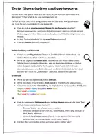 Vorschau - Merkblätter - Englische Texte überarbeiten und verbessern - Anleitung und linking words - Deckblatt