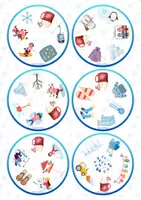 Vorschau - Stationenlernen - ❄️ Winter finde den Zwilling Wortschatz DaZ Dobble® - Seite 1
