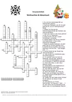 Vorschau - Interaktives Material - Kreuzworträtsel: Weihnachten & Adventszeit (mit Lösung) - Deckblatt