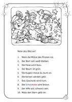 Vorschau - Arbeitsblätter - Noch eine weihnachtliche Ausmalvorlage mit Leseübungen - Seite 3
