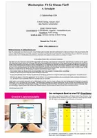 Vorschau - Arbeitsblätter - Wochenplan Fit für Klasse Fünf! | Grundrechenarten, Rechtschreibung, Grammatik, Lesekompetenz, Übergang weiterführende Schule | Deutsch Mathematik Sachunterricht Grundschule Klasse 4 Lösungen - Seite 1