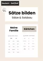 Vorschau - Fördermaterial/Inklusion - Sätze bilden: Meine Familie - Kärtchen - Deckblatt