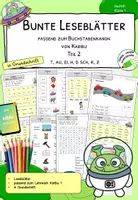 Vorschau - Arbeitsblätter - Bunte Leseblätter zu Karibu 1 (Version 2016) , in Grundschrift (t,au,ei,h,d,sch,k,z) – Teil 2 - Deckblatt
