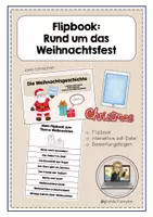 Vorschau - Mal- und Bastelvorlagen - Weihnachten: Flipbook mit interaktiver Wissenskartei - Deckblatt