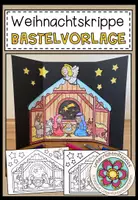Vorschau - Mal- und Bastelvorlagen - Weihnachtskrippe - Bastelvorlage / Ausmalbild - Deckblatt