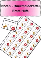 Vorschau - Arbeitsblätter - Noten - Rückmeldezettel Erste Hilfe - Deckblatt