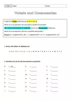 Vorschau - Arbeitsblätter - Vokale und Konsonanten unterscheiden - Deckblatt
