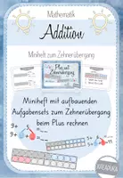 Vorschau - Arbeitsblätter - Addition mit Zehnerübergang Miniheft - Plus im 20er Raum - ZR 20 - Deckblatt