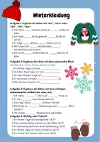 Vorschau - Arbeitsblätter - Winterkleidung DaZ / DaF Grundschule, Realschule - Deckblatt
