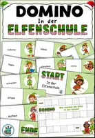 Vorschau - Spiele - Domino "In der Elfenschule" Verben - DaZ / DaF / Deutsch - Deckblatt