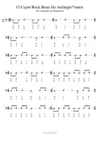 Vorschau - Arbeitsblätter - 12 einfache Cajon Rock & Pop Beats (Noten PDF) - Deckblatt