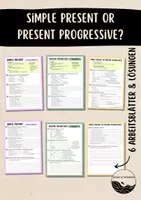 Vorschau - Arbeitsblätter - Simple Present or Present Progressive? - ALLE Klassenstufen - Deckblatt
