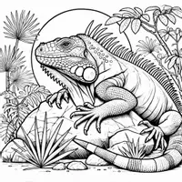 Vorschau - Mal- und Bastelvorlagen - Leguan Ausmalbilder (50 realistische Malvorlagen) inkl. Stundenentwurf (PDF) - Seite 1