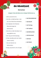 Vorschau - Spiele - Advent Wortschatz DaZ DaF 4-6 Stufe - Deckblatt