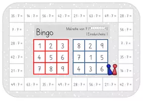 Vorschau - Stationenlernen - Bingo Malreihe von 7 | Einmaleins - Seite 3