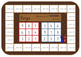 Vorschau - Stationenlernen - Bingo Malreihe von 8 | Einmaleins - Seite 2