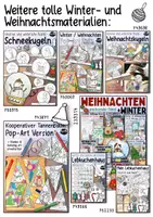 Vorschau - Mal- und Bastelvorlagen - Pop-Art Grußkarten zum Ausmalen - Winter, Weihnachten und Nikolaus - Seite 2
