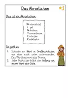Vorschau - Merkblätter - Merkhefteintrag Akrostichon - Seite 1