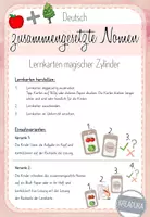 Vorschau - Spiele - zusammengesetzte Nomen - Lernkarten magischer Zylinder - Seite 1