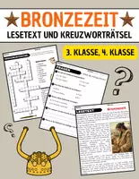 Vorschau - Arbeitsblätter - Bronzezeit: Leseverständnis und Kreuzworträtsel mit Lösungen - Deckblatt