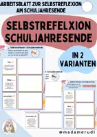 Vorschau - Arbeitsblätter - Selbsteinschätzung/ Selbstreflexion Schuljahresende - Deckblatt