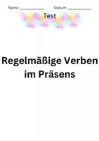 Vorschau - Test - Test: Regelmäßige Verben im Präsens - Deckblatt