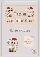 Vorschau - Bildkarten - Weihnachten in deiner Katzen-Klasse - Deckblatt