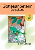 Vorschau - Mal- und Bastelvorlagen - Gottesanbeterin Bastelvorlage aus Karton - Deckblatt