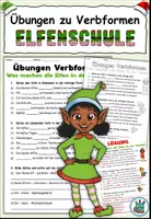 Vorschau - Arbeitsblätter - Übungen zu Verbformen "In der Elfenschule" DaZ / DaF / Deutsch - Deckblatt