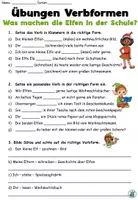 Vorschau - Arbeitsblätter - Übungen zu Verbformen "In der Elfenschule" DaZ / DaF / Deutsch - Seite 1