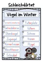 Vorschau - Aufgabenkarten - Schleichdiktat Vögel im Winter - Deckblatt