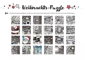 Vorschau - Mal- und Bastelvorlagen - Weihnachts-Puzzle und Ausmalbild - Deckblatt
