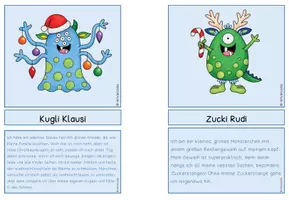 Vorschau - Bildkarten - Weihnachtsmonster-Lesezuordnungskarten - Seite 1