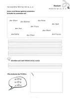 Vorschau - Arbeitsblätter - Verwandte Wörter | Umlaute ä, ö, ü - Seite 1