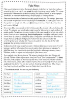 Vorschau - Arbeitsblätter - Reading Comprehension - Fake News - Seite 3
