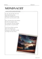 Vorschau - Arbeitsblätter - Gedichtanalyse Mondnacht Joseph von Eichendorff - Seite 1