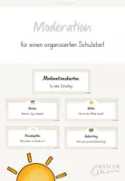 Vorschau - Präsentationen/Tafelbilder - Moderationskarten / Moderationsfächer / Moderation für den Schultag (beige) - Deckblatt