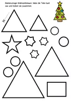 Vorschau - Arbeitsblätter - Einfache Bastelvorlage Weihnachtsbaum basteln Kinder, Kindergarten, Grundschule, Förderschule - Seite 1