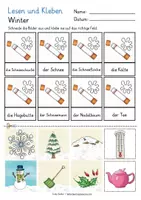 Vorschau - Spiele - Winter Deutsch Lesen und Kleben - Seite 3
