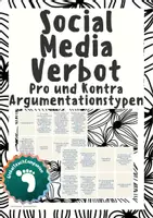 Vorschau - Aufgabenkarten - Social Media Verbot?! Argumente und Argumentationstypen - Deckblatt