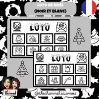 Vista previa - Juegos / Gamificación - Loto de vocabulaire de Noël (Noir et blanc) - Portada