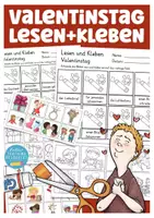 Vorschau - Arbeitsblätter - Lesen und Kleben Valentinstag Deutsch DAZ - Deckblatt