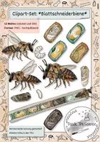 Vorschau - selbst erstellte Cliparts/Grafiken - Clipart-Set: Blattschneiderbiene - Entwicklung - Deckblatt